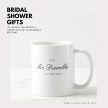 Futuro moderno Sra. Bridal Shower Engagement Mug