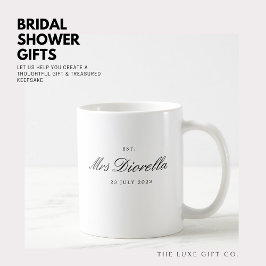 Taza De Café Futuro moderno Sra. Bridal Shower Engagement Mug