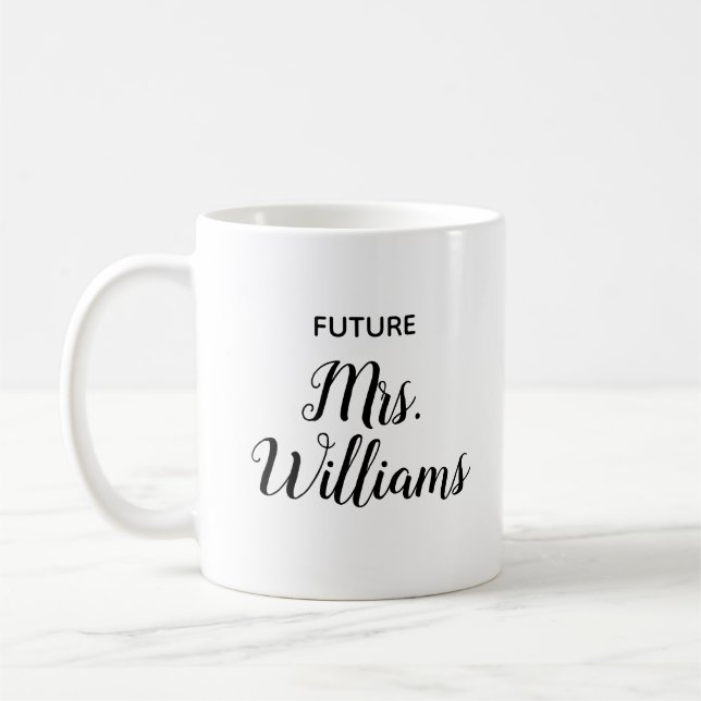 Taza De Café Futuro personalizado Sra. Gift para Novia Nueva Fi (Izquierda)
