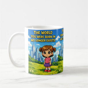 Taza De Café Futuro vs. Pasado Inocencia perdida Dibujo animado