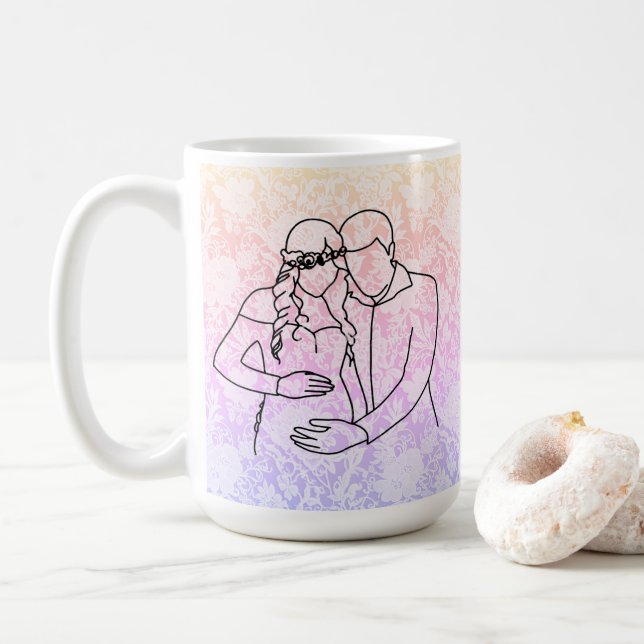 Taza De Café Futuros Padres Encaje Falso (Con donut)