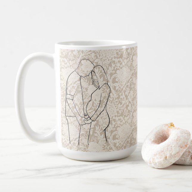 Taza De Café Futuros Padres Encaje Falso (Con donut)