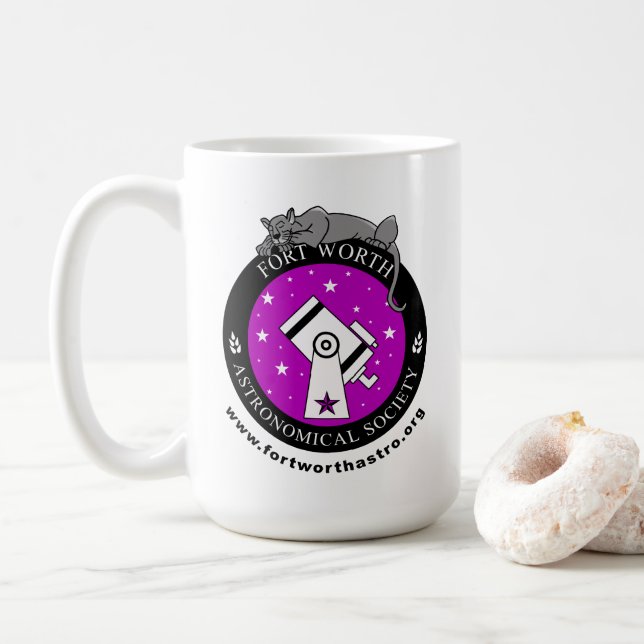 Taza De Café FWAS oficial 15oz café básico Mug (Con donut)
