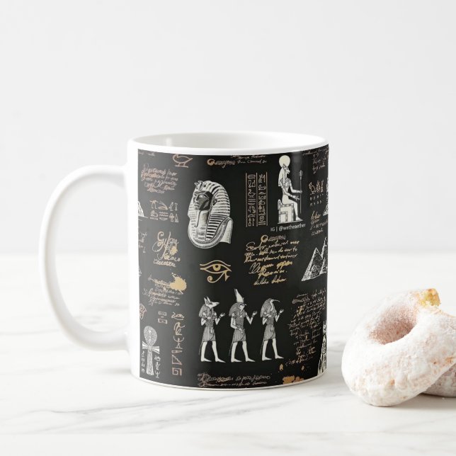 Taza De Café G90Faraón con los jeroglíficos de martillo (Con donut)