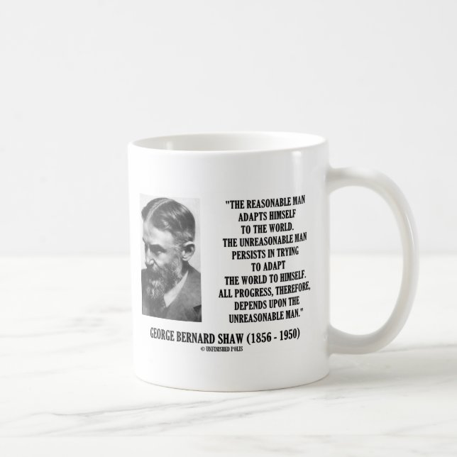 Taza De Café G.B. Shaw Progress depende de hombre irrazonable (Derecha)