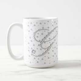 Taza De Café G Impresión de diamantes blancos monograma inicial
