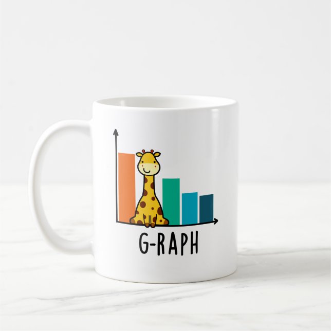 Taza De Café G-raph Funny Giraffe Graph Pun (Izquierda)