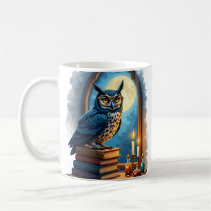 Taza De Café Gafas de búho de academia oscura Rincón de lectura