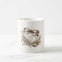 Taza De Café Gafas de Diario Floral