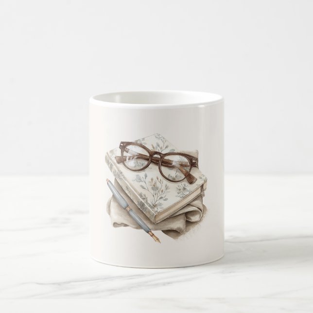 Taza De Café Gafas de Diario Floral (Centro)