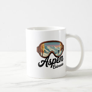Taza De Café Gafas de esquí Aspen Colorado - Recuerdo retro de