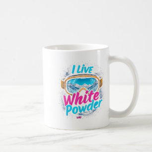 Taza De Café Gafas de esquí para nieve en polvo blanca