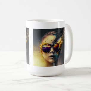 Taza De Café Gafas de quemado Mug clásico, 15 oz