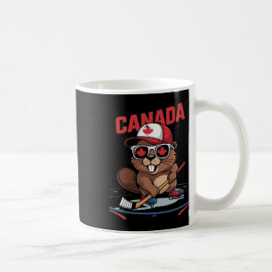 Taza De Café Gafas de sol de hoja de arce de bandera canadiense