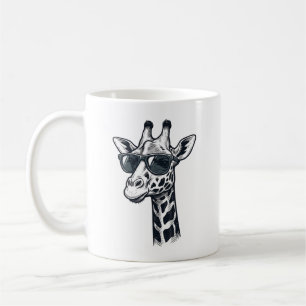 Taza De Café Gafas de sol de jirafa geniales Camiseta con graba