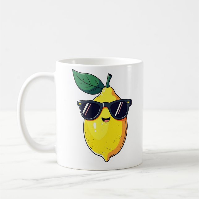 Taza De Café Gafas de sol divertidas de limón (Izquierda)