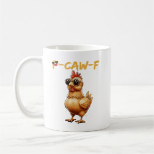 Taza De Café Gafas de sol divertidas de pollo Caw F Humor para