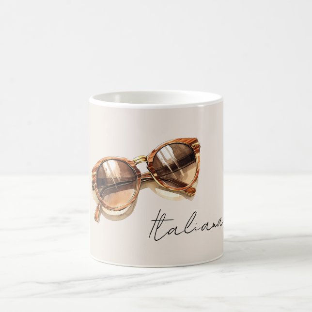 Taza De Café Gafas de sol marrones Italianas (italianas) (Centro)