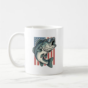 Taza De Café Gafas de sol patrióticas para pesca de lubina vect