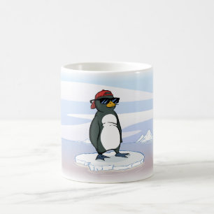 Taza De Café Gafas de sol que llevan del pingüino fresco