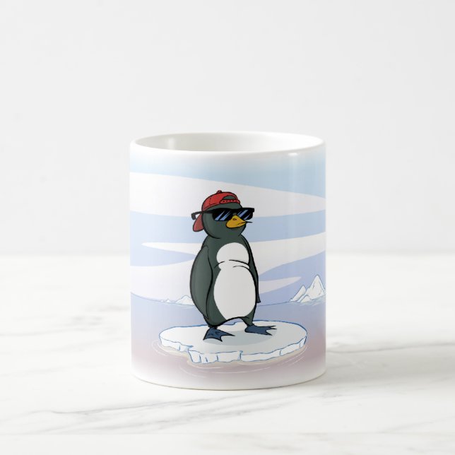 Taza De Café Gafas de sol que llevan del pingüino fresco (Centro)