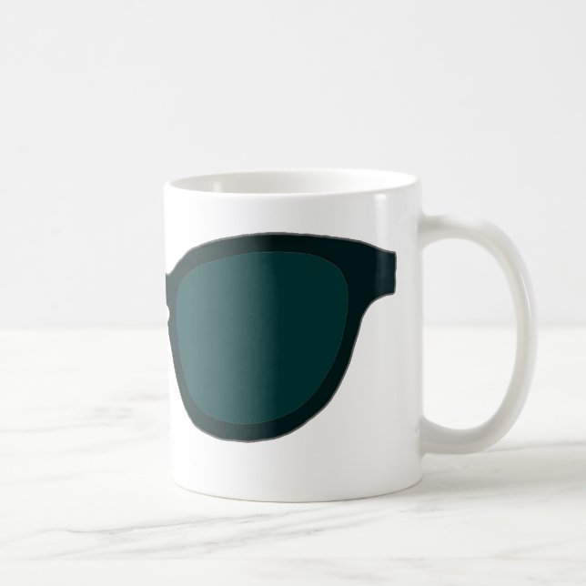 Taza De Café Gafas De Sol Rim Negro Dk Green Lens El MUSEO Zazz (Derecha)