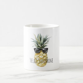 Taza De Café Gafas de sol tropicales de piña Sunshine