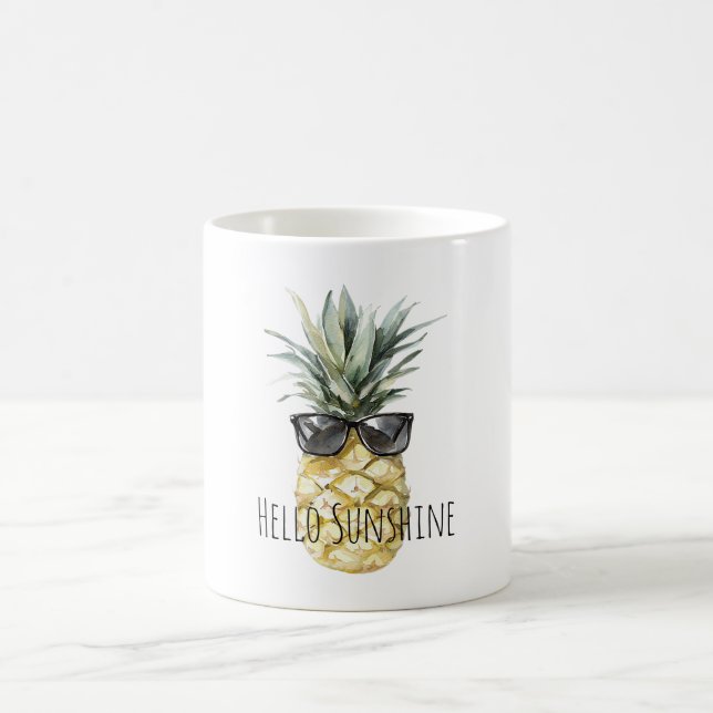 Taza De Café Gafas de sol tropicales de piña Sunshine (Centro)