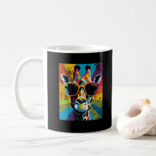 Taza De Café Gafas de sol vintage de jirafa Animal africano div