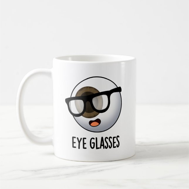 Taza De Café Gafas divertidos chistes de ojos  (Izquierda)