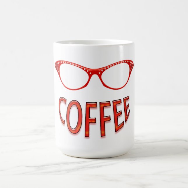 Taza De Café Gafas Rojas Sonriendo Café (Centro)