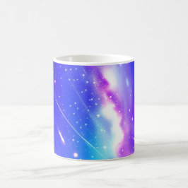 Taza De Café Galaxia azul celeste y rosa