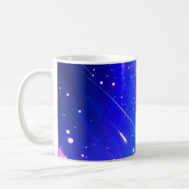 Taza De Café Galaxia azul celeste y rosa