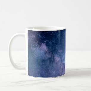 Taza De Café Galaxia azul y púrpura digital