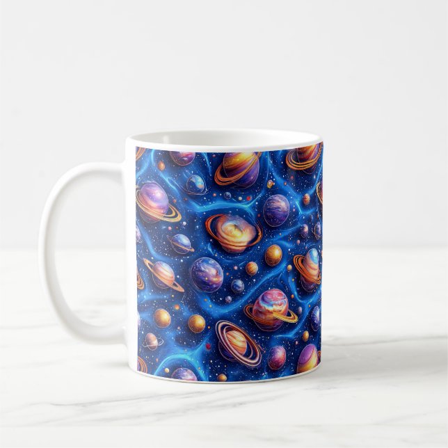 Taza De Café Galaxia de planetas lunares (Izquierda)