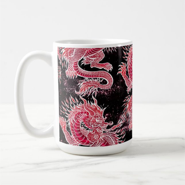 Taza De Café Galaxia del Dragón Rojo (Izquierda)