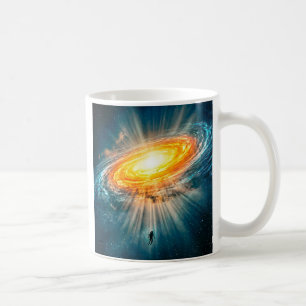 Taza De Café Galaxia Espiral Dorada Astronauta Ciencia Ficción 