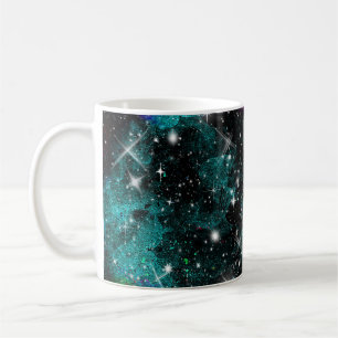 Taza De Café Galaxia Estrella Violeta Verde Vía Láctea