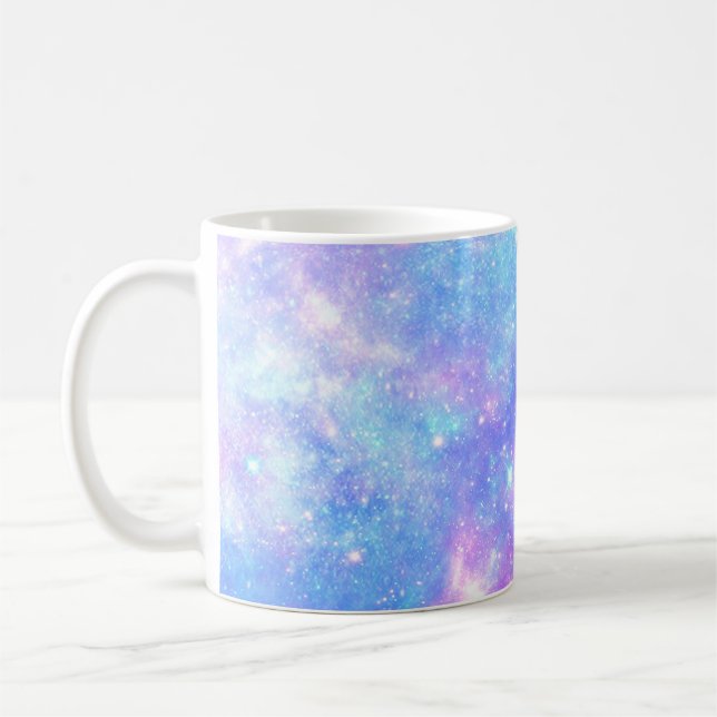 Taza De Café Galaxia mágica: Impresión Estrella Azul Rosa (Izquierda)