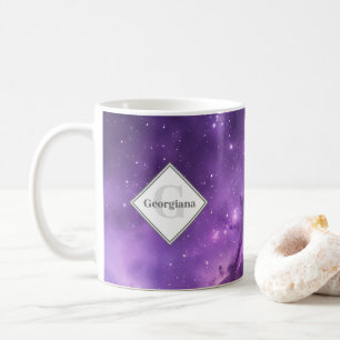 Taza De Café Galaxia púrpura del espacio ultraterrestre persona