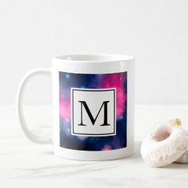 Taza De Café Galaxia rosa y azul Nebulosa y estrellas Resumen