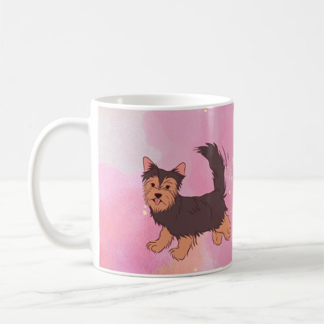 Taza De Café Galaxy Pink Yorkie Mug (Izquierda)