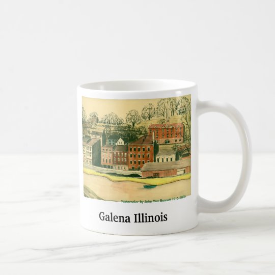 Taza De Café Galena Illinois, acuarela