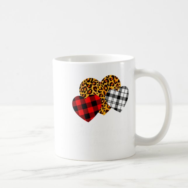 Taza De Café Galentines Day Squad Valentines Hearts Love Leopar (Derecha)