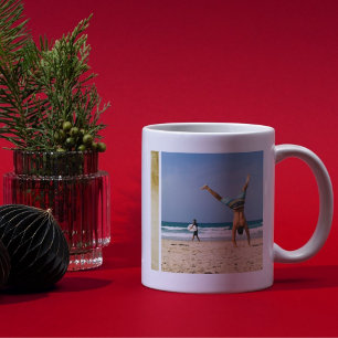 Taza De Café Galería familiar personalizada de tres imágenes