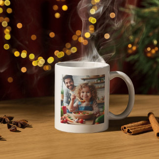 Taza De Café Galería personalizada de dos imágenes y texto