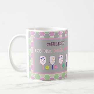 Taza De Café Gales Florales y Bolas de Pickleball Personalizada