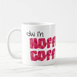 Taza de café Galés: Hoffi Coffi, rosa y naranja