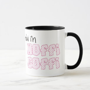 Taza de café galesa: Hoffi Coffi, lunares rosas