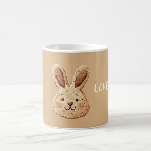 Taza De Café Galleta de cara de conejo con crema